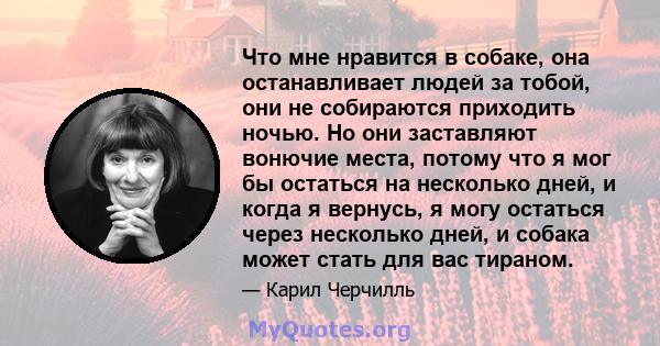 Что мне нравится в собаке, она останавливает людей за тобой, они не собираются приходить ночью. Но они заставляют вонючие места, потому что я мог бы остаться на несколько дней, и когда я вернусь, я могу остаться через