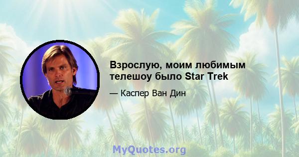 Взрослую, моим любимым телешоу было Star Trek