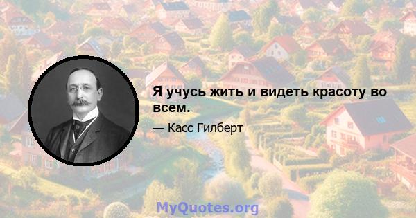 Я учусь жить и видеть красоту во всем.