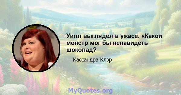 Уилл выглядел в ужасе. «Какой монстр мог бы ненавидеть шоколад?