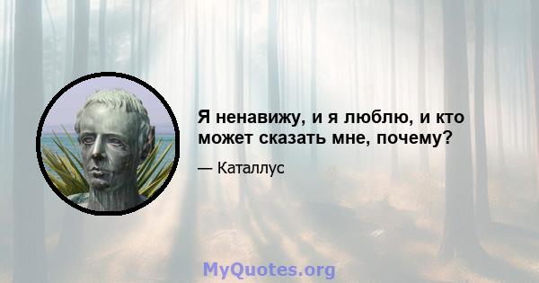 Я ненавижу, и я люблю, и кто может сказать мне, почему?