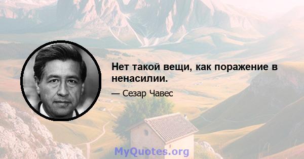 Нет такой вещи, как поражение в ненасилии.