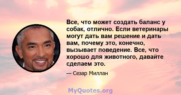 Все, что может создать баланс у собак, отлично. Если ветеринары могут дать вам решение и дать вам, почему это, конечно, вызывает поведение. Все, что хорошо для животного, давайте сделаем это.