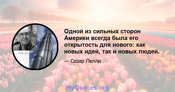 Одной из сильных сторон Америки всегда была его открытость для нового: как новых идей, так и новых людей.