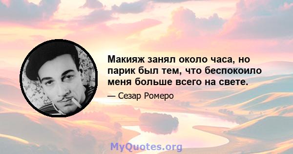 Макияж занял около часа, но парик был тем, что беспокоило меня больше всего на свете.