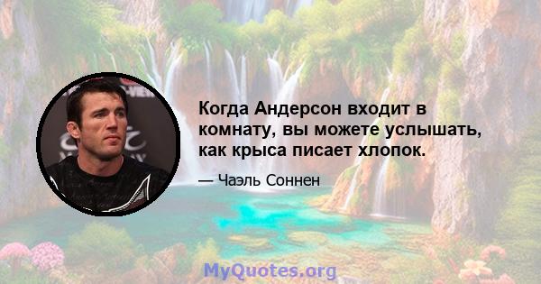 Когда Андерсон входит в комнату, вы можете услышать, как крыса писает хлопок.