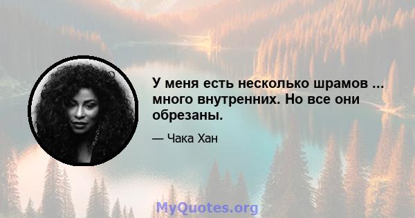 У меня есть несколько шрамов ... много внутренних. Но все они обрезаны.