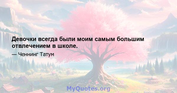 Девочки всегда были моим самым большим отвлечением в школе.