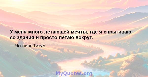 У меня много летающей мечты, где я спрыгиваю со здания и просто летаю вокруг.