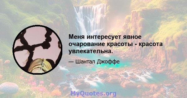 Меня интересует явное очарование красоты - красота увлекательна.