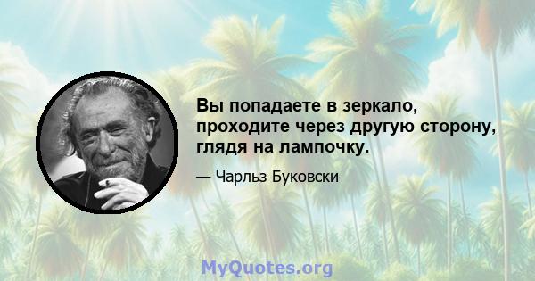 Вы попадаете в зеркало, проходите через другую сторону, глядя на лампочку.