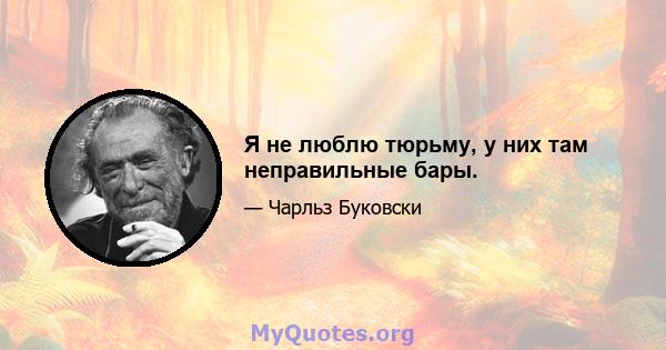 Я не люблю тюрьму, у них там неправильные бары.