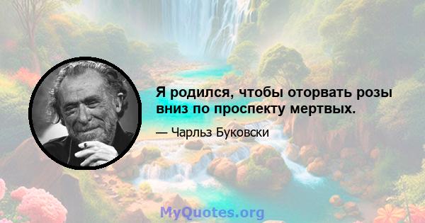 Я родился, чтобы оторвать розы вниз по проспекту мертвых.