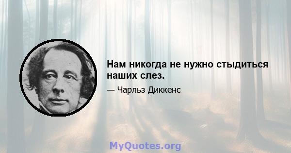 Нам никогда не нужно стыдиться наших слез.