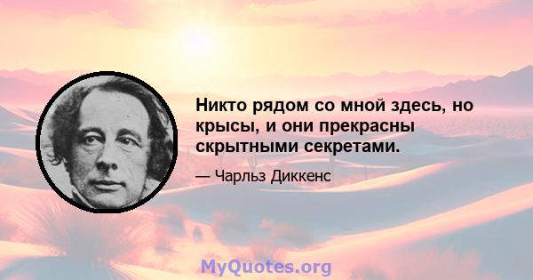 Никто рядом со мной здесь, но крысы, и они прекрасны скрытными секретами.