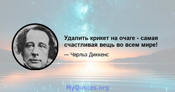 Удалить крикет на очаге - самая счастливая вещь во всем мире!