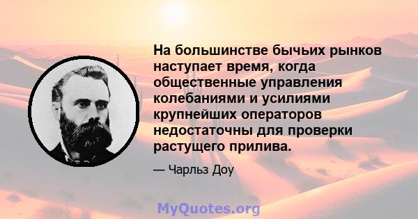 На большинстве бычьих рынков наступает время, когда общественные управления колебаниями и усилиями крупнейших операторов недостаточны для проверки растущего прилива.