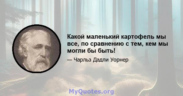 Какой маленький картофель мы все, по сравнению с тем, кем мы могли бы быть!