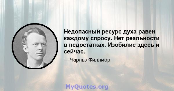 Недопасный ресурс духа равен каждому спросу. Нет реальности в недостатках. Изобилие здесь и сейчас.