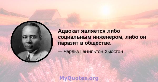 Адвокат является либо социальным инженером, либо он паразит в обществе.