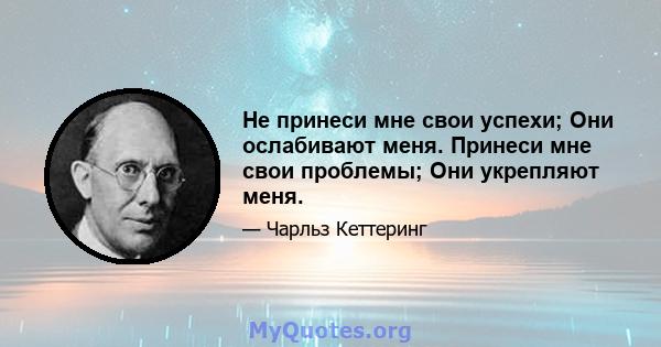 Не принеси мне свои успехи; Они ослабивают меня. Принеси мне свои проблемы; Они укрепляют меня.