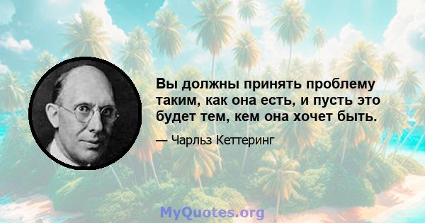 Вы должны принять проблему таким, как она есть, и пусть это будет тем, кем она хочет быть.