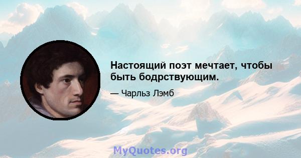 Настоящий поэт мечтает, чтобы быть бодрствующим.