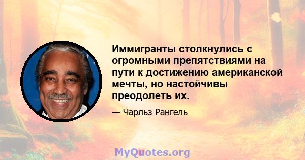 Иммигранты столкнулись с огромными препятствиями на пути к достижению американской мечты, но настойчивы преодолеть их.