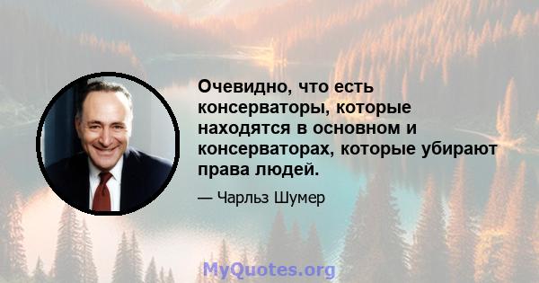 Очевидно, что есть консерваторы, которые находятся в основном и консерваторах, которые убирают права людей.