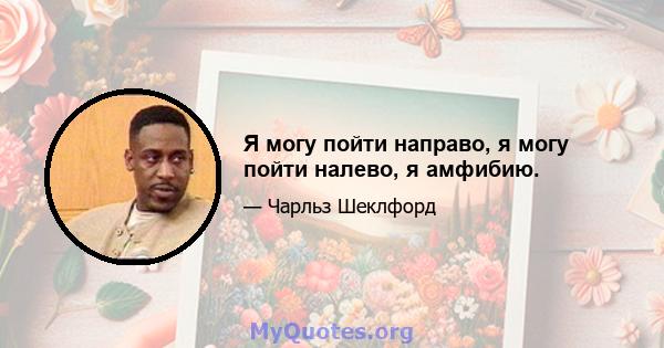 Я могу пойти направо, я могу пойти налево, я амфибию.