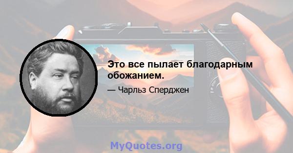 Это все пылает благодарным обожанием.