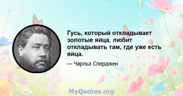 Гусь, который откладывает золотые яйца, любит откладывать там, где уже есть яйца.