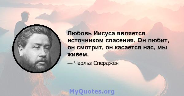 Любовь Иисуса является источником спасения. Он любит, он смотрит, он касается нас, мы живем.