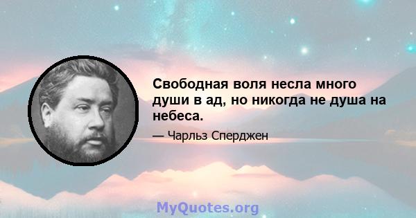 Свободная воля несла много души в ад, но никогда не душа на небеса.