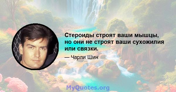 Стероиды строят ваши мышцы, но они не строят ваши сухожилия или связки.