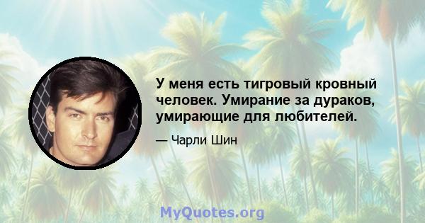 У меня есть тигровый кровный человек. Умирание за дураков, умирающие для любителей.