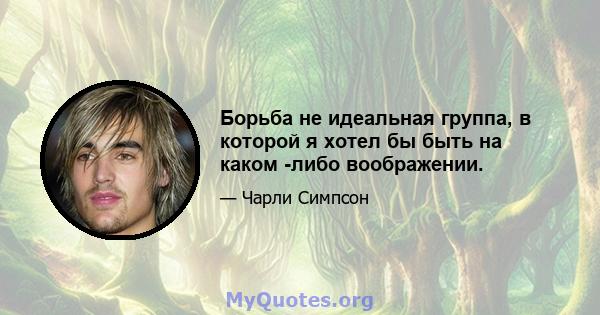 Борьба не идеальная группа, в которой я хотел бы быть на каком -либо воображении.