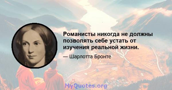 Романисты никогда не должны позволять себе устать от изучения реальной жизни.