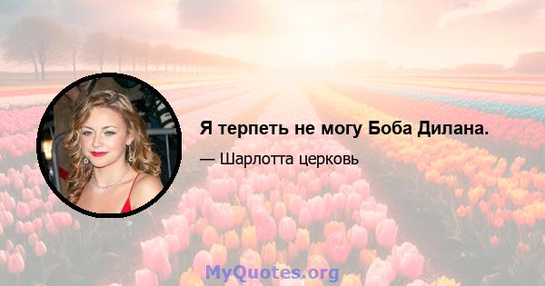 Я терпеть не могу Боба Дилана.