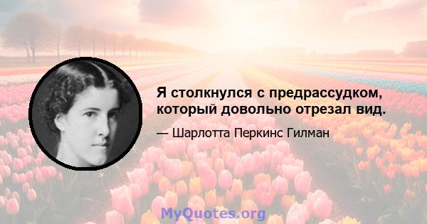 Я столкнулся с предрассудком, который довольно отрезал вид.