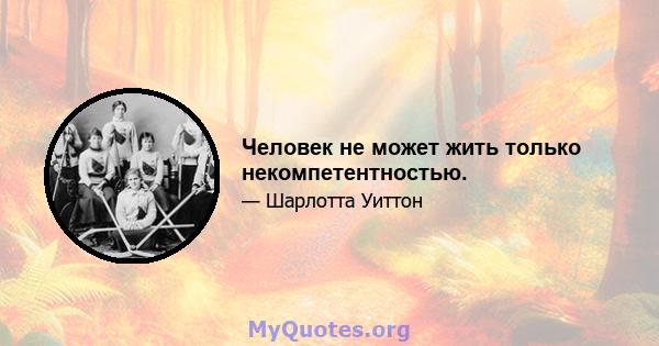 Человек не может жить только некомпетентностью.