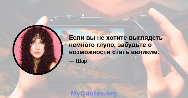 Если вы не хотите выглядеть немного глупо, забудьте о возможности стать великим.