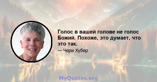 Голос в вашей голове не голос Божий. Похоже, это думает, что это так.