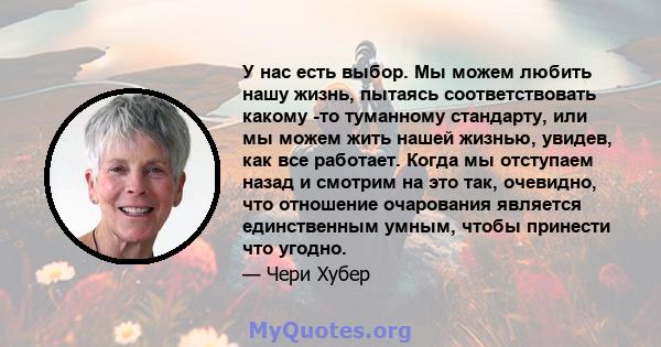 У нас есть выбор. Мы можем любить нашу жизнь, пытаясь соответствовать какому -то туманному стандарту, или мы можем жить нашей жизнью, увидев, как все работает. Когда мы отступаем назад и смотрим на это так, очевидно,