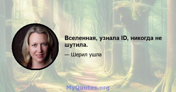 Вселенная, узнала ID, никогда не шутила.