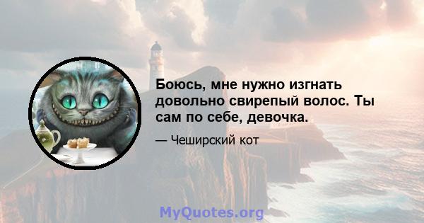 Боюсь, мне нужно изгнать довольно свирепый волос. Ты сам по себе, девочка.