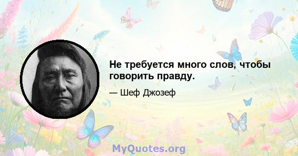 Не требуется много слов, чтобы говорить правду.