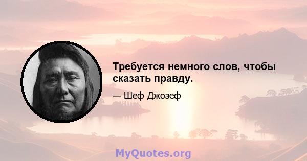 Требуется немного слов, чтобы сказать правду.