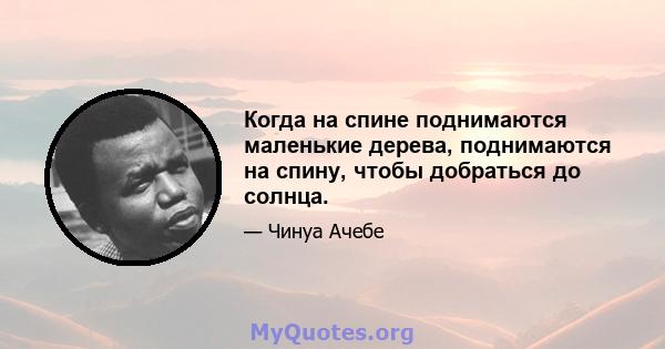 Когда на спине поднимаются маленькие дерева, поднимаются на спину, чтобы добраться до солнца.