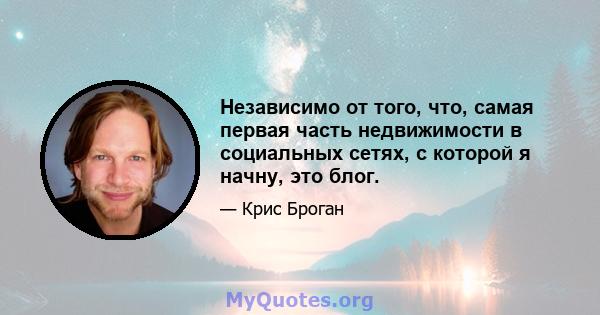 Независимо от того, что, самая первая часть недвижимости в социальных сетях, с которой я начну, это блог.